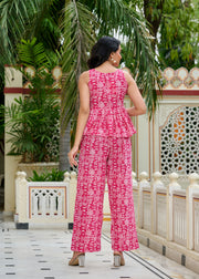 Pink Printed Co-Ord Set for Women