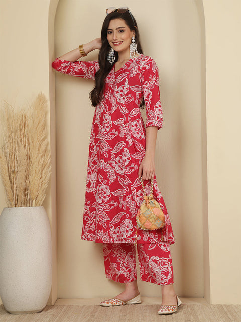 Pink Printed Co-Ord Set for Women