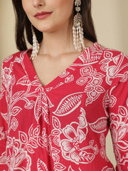 Pink Printed Co-Ord Set for Women