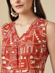 Red Sleeveless Top for Women