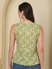 Green Sleeveless Top for Women