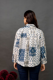 Off White Printed Shirt for Women