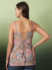 Multicolor Printed Sleeveless Tunic for Women