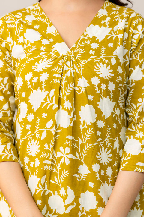 Yellow Printed Co-Ord Set for Women