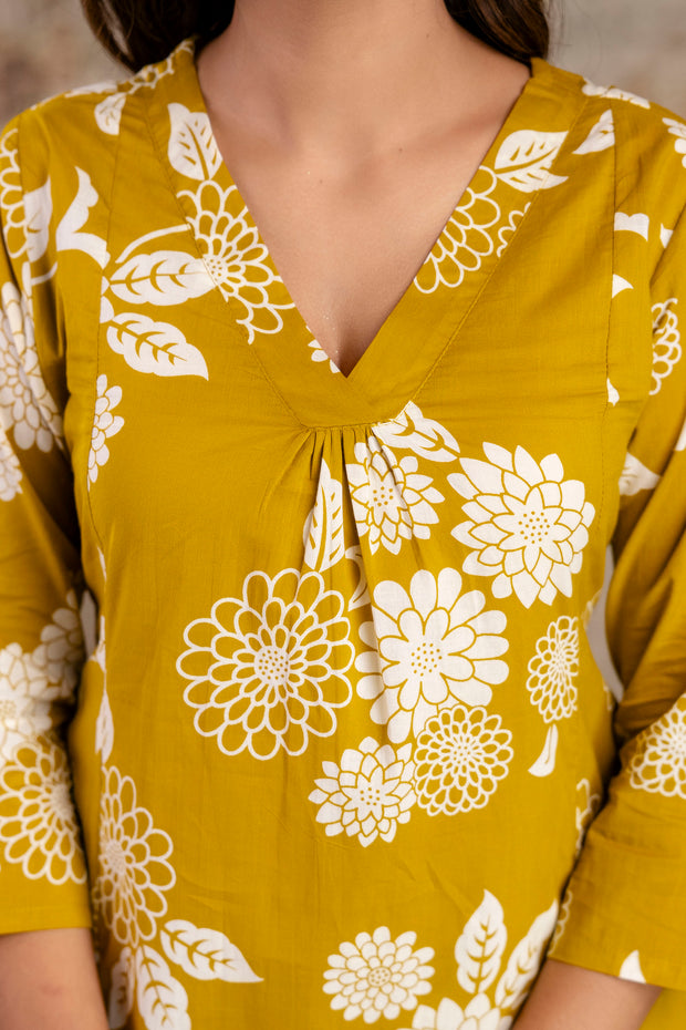 Yellow Printed Co-Ord Set for Women