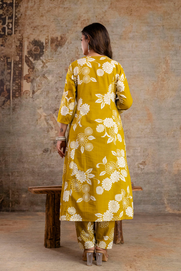 Yellow Printed Co-Ord Set for Women