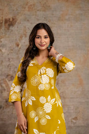 Yellow Printed Co-Ord Set for Women