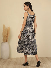 Black Printed Dress for Women