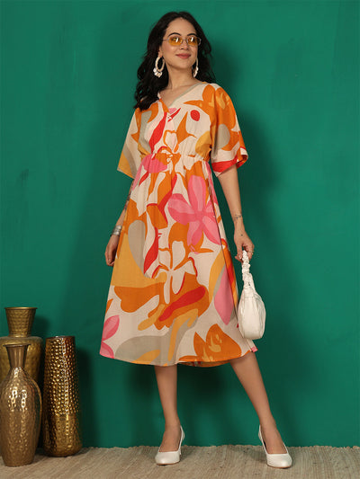 Multicolor Printed Dress for Women