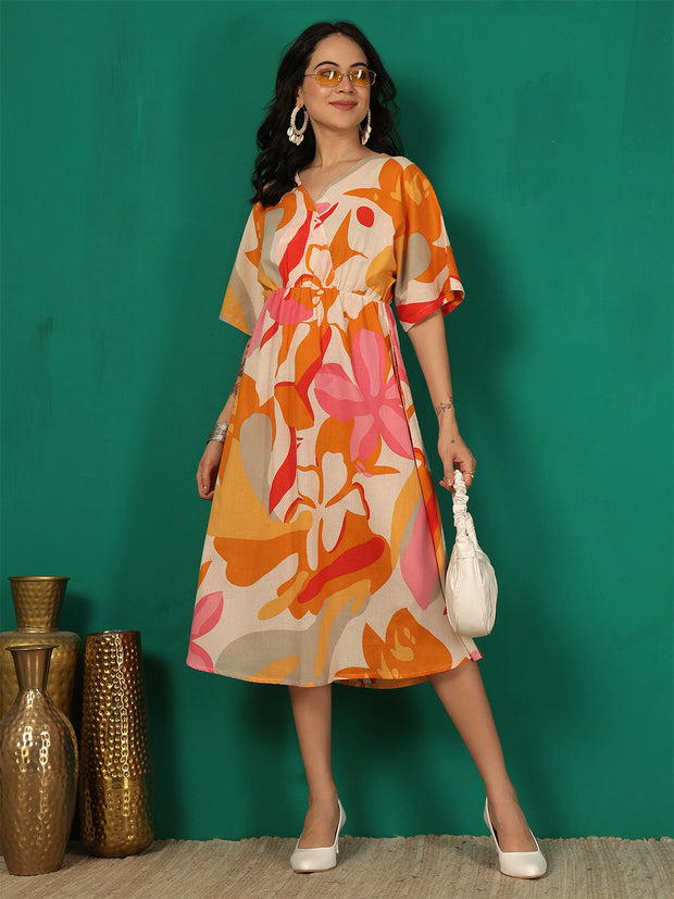 Multicolor Printed Dress for Women
