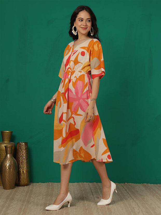 Multicolor Printed Dress for Women