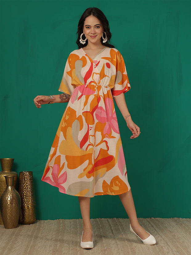 Multicolor Printed Dress for Women