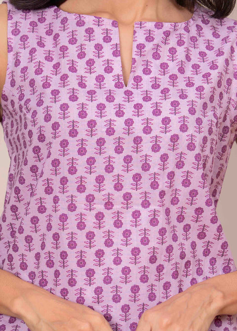 Women Pink Printed Straight Top