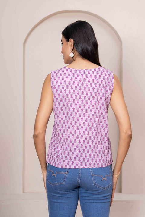 Women Pink Printed Straight Top