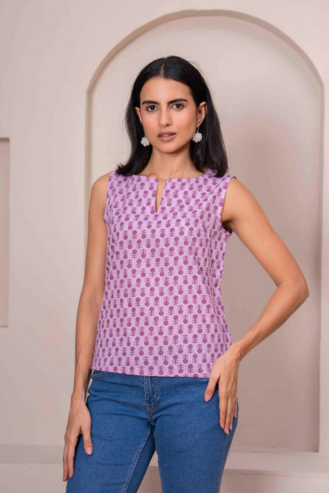 Women Pink Printed Straight Top