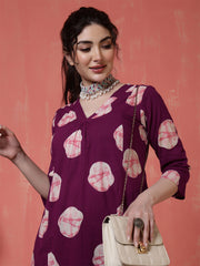 Maroon Printed Co-Ord Set for Women