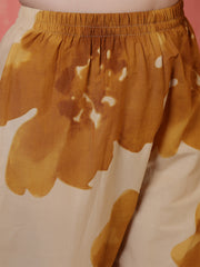 Beige Floral Printed Co-Ord Set for Women