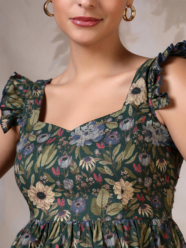 Women Green Printed Top
