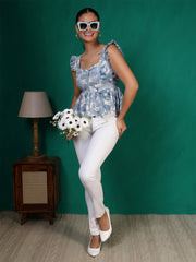 Women Grey Printed Top
