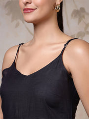 Women Black Printed Top