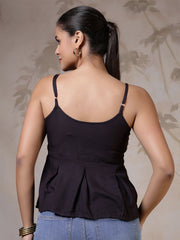 Women Black Printed Top