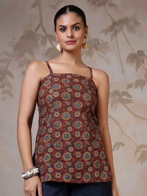 Women Rust Printed Straight Tunic