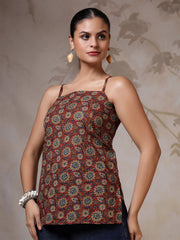 Women Rust Printed Straight Tunic