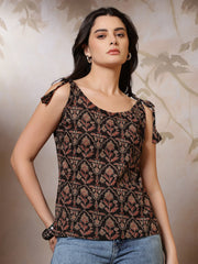 Women Black Printed Top
