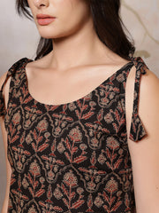 Women Black Printed Top