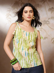 Women Green Printed Top