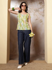 Women Green Printed Top