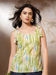 Women Green Printed Top