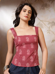 Women Mauve Printed Top