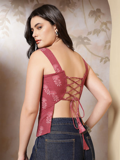 Women Mauve Printed Top