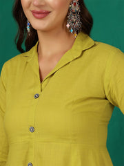 Green Solid Casual Wear Dress for Women