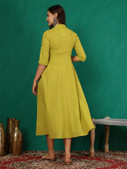 Green Solid Casual Wear Dress for Women