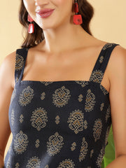 Women Navy Blue Printed Top