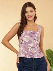 Women Purple Printed Top