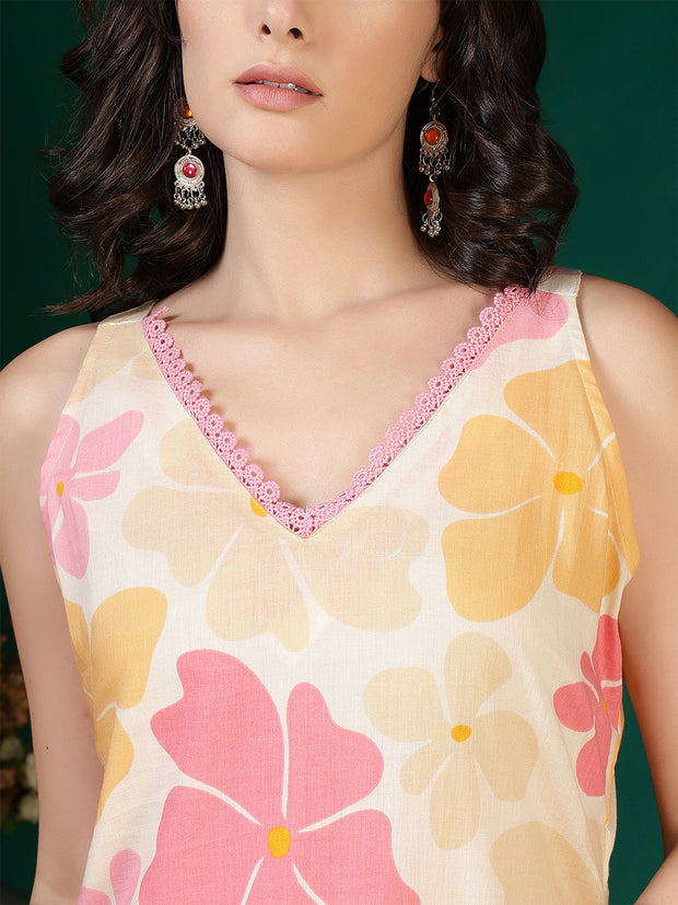 Women Multicolor Floral Printed Two Piece Kurta Set