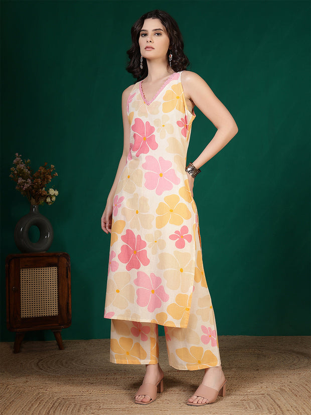 Women Multicolor Floral Printed Two Piece Kurta Set