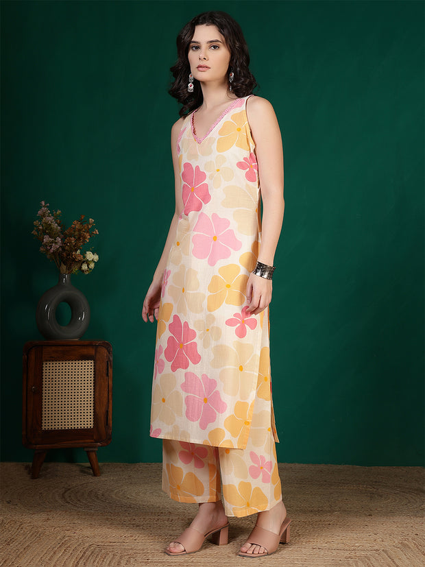 Women Multicolor Floral Printed Two Piece Kurta Set