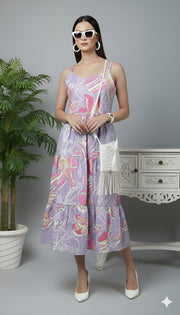 Multicolor Printed Dress for Women