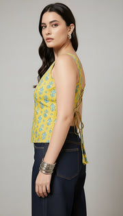 Women Lime Green Printed Top