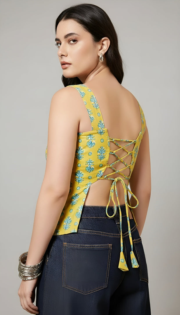 Women Lime Green Printed Top