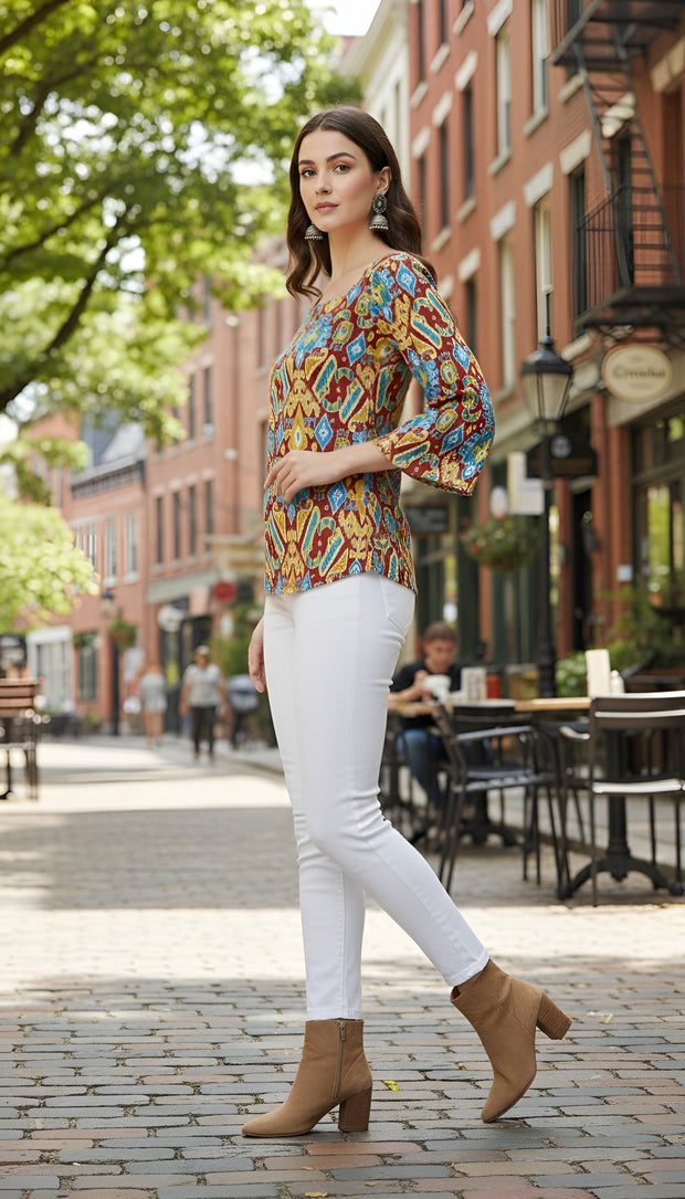 Women Multicolor Printed Straight Tunic