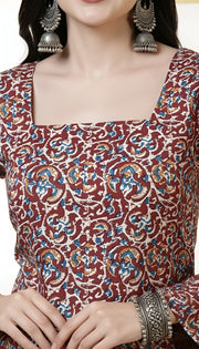 Women Maroon Printed Straight Tunic