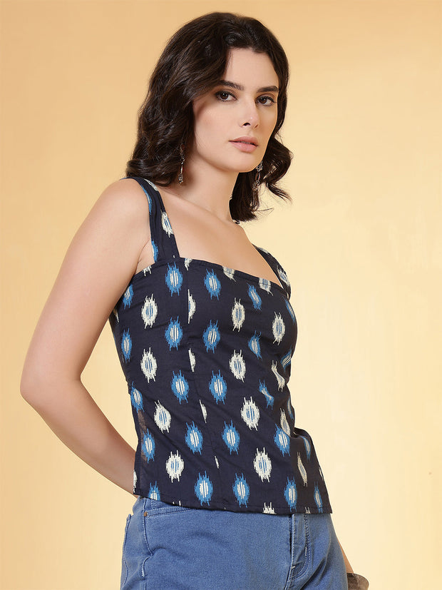 Women Blue Printed Top