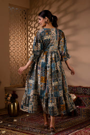 Women Multi Ethnic Printed Flared Dress