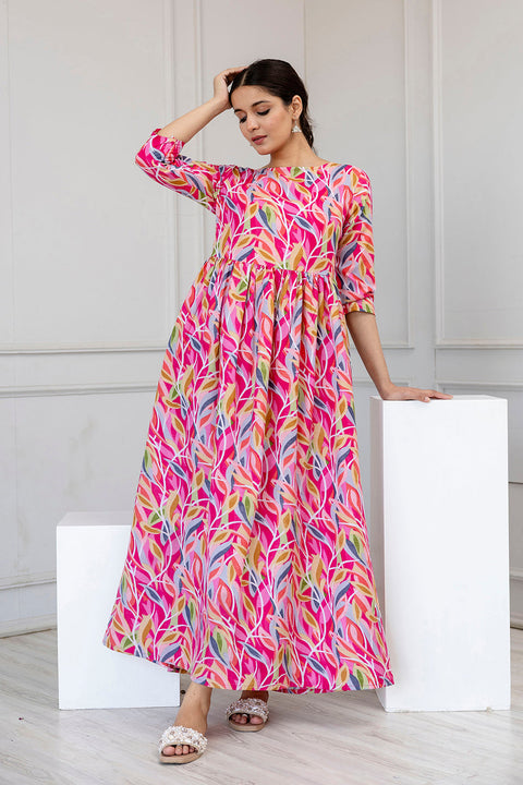 Women Multi Ethnic Printed Flared Dress