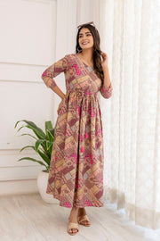 Women Multi Ethnic Printed Flared Dress